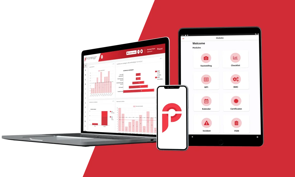 Phronesys applicaties getoond op verschillende apparaten